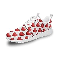 Valentine's Heart Running Shoes Women Sneakers Walking Gym Lightweight Athletic Comfortable Casual Fashion Shoes