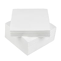Restaurantware Luxenap 9.5 X 9.5 Inch Linen-Feel Cocktail Napkins 1600 Paper Napkins - ¼ Fold Air-Laid White Paper Table Napkins Disposable For Kitchens And Tables