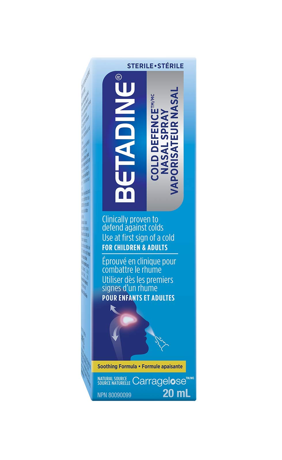 BETADINE Cold Defence NASPAL Spray 20ML (Canadian Packaging)