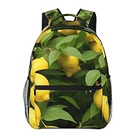 Lemon Pattern Backpack, 15.7 Inch Large Backpack, Zippered Pocket, Lightweight, Foldable, Easy To Travel