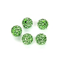 25pcs Adabele Grade A Suncatcher Crystal Rhinestone Pave Loose Beads 8mm Peridot Green Polymer Clay Disco Spacer Ball Compatible with Shamballa All Other Jewelry Making DB8-16
