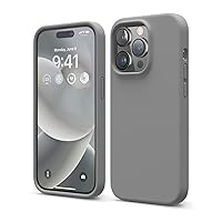 elago Compatible with iPhone 14 Pro Case, Liquid Silicone Case, Full Body Protective Cover, Shockproof, Slim Phone Case, Anti-Scratch Soft Microfiber Lining, 6.1 inch (Dark Grey)
