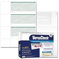 VersaCheck Secure Checks - 750 Blank Business or Personal Wallet Checks - Green Prestige - 250 Sheets Form #3001-3 Per Sheet