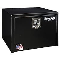 Buyers Products 1702300 Black Steel Underbody Truck Box w/ T-Handle Latch, 18x18x24 Inch, Contractor Toolbox For Organization And Storage, Job Tool Chest