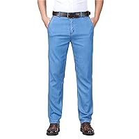 Spring and Summer Men's Jeans, Loose Business Straight Casual Pants, Comfortable and Breathable Jeans