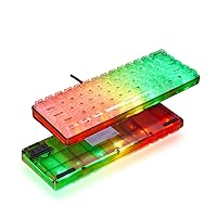 7KEYS TKL Gaming Keyboard, RGB Backlit Mechanical Feeling Keyboard, Detachable and Stable Type-C Cable, Quiet for Typing, Ultra Portable TKL Mini Keyboard for Desktop PC,Laptop Mac (Transparent)