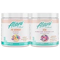 Alani Nu Mimosa Pre Workout and BCAA Hawaiian Shaved Ice Post Workout Powder Bundle | L-Theanine, Beta-Alanine, Citrulline | Branch Chain Essential Amino Acids | 30 Servings per Container