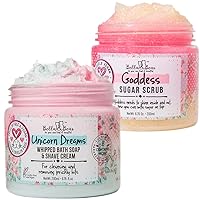 Goddess Boby Scrub & Unicorn Dreams Whipped Bath Soap & Shave Cream Bundle
