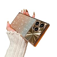 Caseative Square Gradient Glitter Bling Full Camera Lens Protection Compatible with iPhone Case (Gold,iPhone 13 Pro Max)