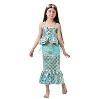 girl colored mermaid princess dresses,Halloween masquerade party costumes,stage performance costumes.