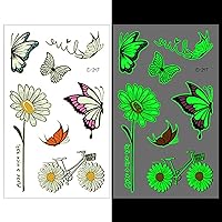 Butterflies with Flower Bike Temporary Tattoos Luminous Resin Stickers Glow in the Dark Fillers Craft