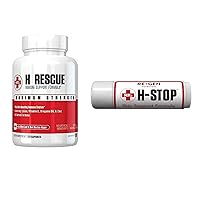 Re+Gen Nutrition H Rescue and H Stop Bundle, Immune Support Supplement for Immunity Health and Lip Balm for Discreet Blister Support, for Men and Women, 120 Capsules + 0.5 oz Lip Moisturizer