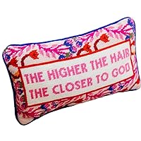 Handmade Needlepoint Decorative Throw Pillow - Higher The Hair - 9