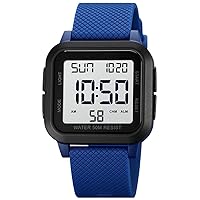 Simple Men Square Digital Watches Outdoor Sport Watches Alarm Clock Waterproof LED Digital Watch