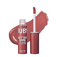 Ruby Kisses Lip Gloss Butter Bomb Gloss Non-Sticky Lip Gloss Vitamin E Natural Nude Lip Makeup - 7.8mL (0.26 US fl.oz) (Blind Date)