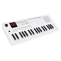 Classic Cantabile MINI-37 Keyboard - 37 Mini Keys - Power Supply via USB-C or Batteries - 100 Sounds and Rhythms - USB MIDI - Speaker and Headphone Output - White/Pink