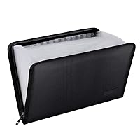 ENGPOW Expanding File Folder Important Document Organizer Fireproof Document Bag-A4 Size, 25 Pockets,Color Labels,Non-Itchy Silicone Coated Portable Filing Organizer Folder(14.3