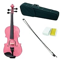 SKY Shinny 1/16 Size Kid Violin with Lightweight Case, Brazilwood Bow and Bright Pink Color
