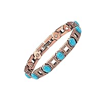 Wollet Copper Bracelet for Women for Arthritis and Joint, Pure Solid Copper Magnetic Therapy Bangle , 3500 Gauss Effective Magnet(69)