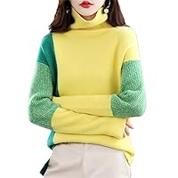 Women's Turtleneck Sweater Knit Pullovers Fashion Long Sleeve Knitted Jumpers