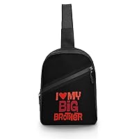 I Love My Big Brother Sling Backpack Crossbody Shoulder Bag Casual Chest Bag Travel Hiking Daypack