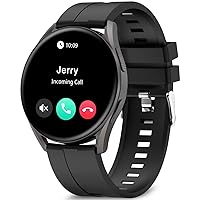 BRIBEJAT Smartwatch Men Women with Phone Function, 1.43 Inch AMOLED Fitness Watch with 100+ Sports Modes, Fitness Tracker with Heart Rate Sleep Monitor, IP68 Waterproof Watch for Android iOS, Black
