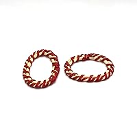 Rattan Wood Earring Finding | Handmade Natural Red Interwoven Reed Jewelry Component | Sold in Pairs | Oval