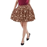CowCow Womens A-line Skirt with Pockets Cupcakes Coffee Dessert Sweet Food Snacks Icecream Donut Skater Skirt