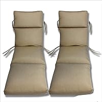 Set of 2-22x74x5 Sunbrella Indoor/Outdoor Fabrics in Taupe Rib CHANNELED Chaise Cushion
