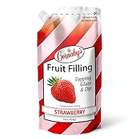 Strawberry Fruit Bakery Filling and Glaze, For Pies, Cakes, Pastries, Ice Cream and Dessert Topping, Pancake or Waffle Spread | Made with Fresh Real Fruit | Natural Goodness | 16oz