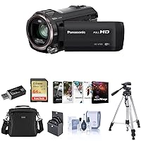 Panasonic HC-V785K Full HD Camcorder with 20x Optical Zoom Bundle with Corel PC Editing Software Suite, 64GB SD Memory Card, Shoulder Bag, Tripod, 49mm Filter Kit, Cleaning Kit, Card Reader