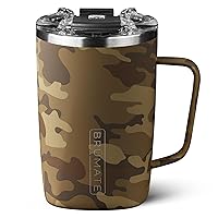 BrüMate Toddy - 16oz 100% Leak Proof Insulated Coffee Mug with Handle & Lid - Stainless Steel Coffee Travel Mug - Double Walled Coffee Cup (Forest Camo)