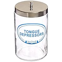 Graham-Field 3454A T Grafco Tongue Depressors Labeled Glass Sundry Jar with Lid