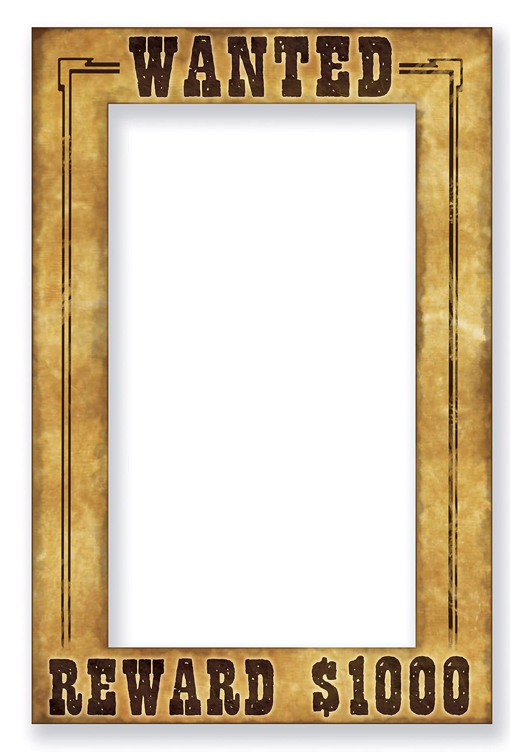 Beistle Wanted Photo Booth Fun Selfie Frame Western Party Supplies, 15.5