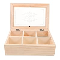 Transparent Six-compartment Wooden Box Portable Organizing Case Jewelry Cases Watch Storage Container Decorative Jewelry Storage Case Body Jewelry Stand Wooden Jewelry Display Case