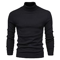 DuDubaby Autumn and Winter New Men's Round Neck Pullover Sweater Solid Men's T-Shirt