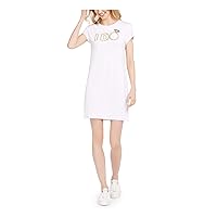 Adrianna Papell Womens I Do Shirt Dress, White, X-Large