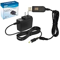 HQRP Bundle USB Cable + AC Power Adapter Compatible with Omron Healthcare 5 Series / 7 Series / 10 Series/Silver/Gold/Platinum Upper Arm Blood Pressure Monitor