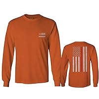 Firefighter Seal Support American Flag Thin Red Line Rescue USA Long Sleeve Men's