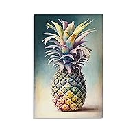Kitchen Fruit Wall Decorative Art - Pineapple Portrait Painting Poster - Home Wall Canvas Painting D Canvas Painting Posters And Prints Wall Art Pictures for Living Room Bedroom Decor 24x36inch(60x90