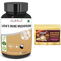 Lions Mane Mushroom 60 Capsule Digestive, Healthy Heart, Immune System, Brain & Nerve, Lions Mane Supplement Capsule