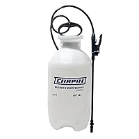 Chapin 22074: Made in The USA Disinfectant Bleach Pressure Pump Tank Sprayer, 2-Gallon, Adjustable Cone Nozzle, Compatible with Bleach Solutions and Fungicides, Translucent White