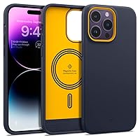 Caseology Nano Pop Mag Silicone Case [Built-in Magnet] Designed for Magsafe Compatible with iPhone 14 Pro Max Case 5G (2022) - Blueberry Navy