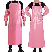 Waterproof Oil Proof Bib Apron Utility Apron Chemical Resistant Apron with Sleeve Work Apron Ultra Lightweight