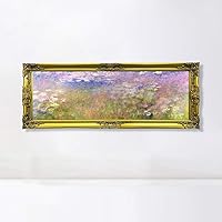 INVIN ART Framed Canvas Artwork,Water lily#34 by Claude Monet, Giclee Print Painting Wall Art Decor for Restaurant,Hotel,Bar,Living Room(Victorian Gold Frame,18