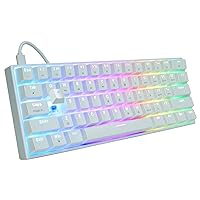 FANTECH MAXFIT61 RGB Wired 60% Mechanical Keyboard, 61 Keys Hot Swappable Type-C Programmable Gaming Keyboard, Outemu Blue Switch, White