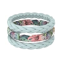 Groove Life Stackable Rings - Breathable Silicone Wedding Rings for Women, Lifetime Coverage, Unique Design, Comfort Fit Ring
