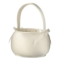 Lillian Rose Ivory Petite Satin Flower Girl Basket, 4.75