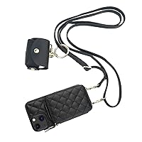 Bocasal A Stylish Crossbody Wallet Case for iPhone 13 Mini + A Slim Leather Case for AirPods Pro