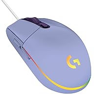 Logitech G203 Wired Gaming Mouse, 8,000 DPI, Rainbow Optical Effect LIGHTSYNC RGB, 6 Programmable Buttons, On-Board Memory, Screen Mapping, PC/Mac Computer and Laptop Compatible - Lilac Logitech G203 Wired Gaming Mouse, 8,000 DPI, Rainbow Optical Effect LIGHTSYNC RGB, 6 Programmable Buttons, On-Board Memory, Screen Mapping, PC/Mac Computer and Laptop Compatible - Lilac